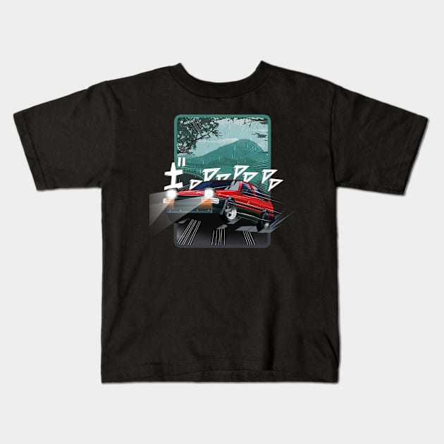 AE86 Three Wheel Drift it's Just Epic Kids T-Shirt by Aiqkids Design